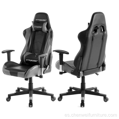 Silla de juego de PC de gamer de deportes giratorios ajustables